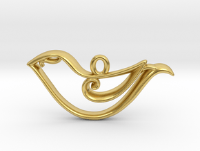 Tiny Bird Charm in Polished Brass