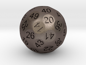 D50 Sphere Dice in Polished Bronzed Silver Steel