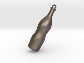 Mini Bottle in Polished Bronzed Silver Steel: Small