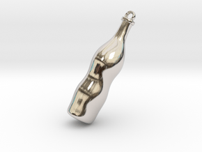 Mini Bottle in Rhodium Plated Brass: Small