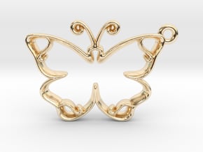 Tiny Butterfly Charm in 14K Yellow Gold