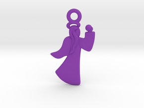 Tiny Angel Charm in Purple Processed Versatile Plastic