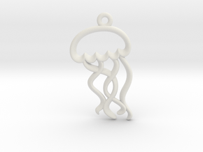 Tiny Jellyfish Charm in White Natural Versatile Plastic