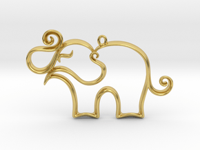 The Elephant Pendant in Polished Brass