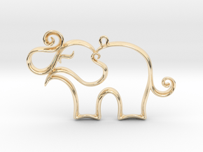 The Elephant Pendant in 14K Yellow Gold