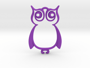 The Owl Pendant in Purple Processed Versatile Plastic
