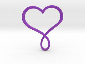 Heart Infinity Pendant in Purple Processed Versatile Plastic