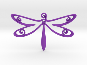 The Dragonfly Pendant in Purple Processed Versatile Plastic