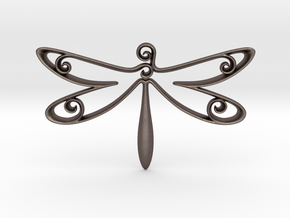 The Dragonfly Pendant in Polished Bronzed-Silver Steel