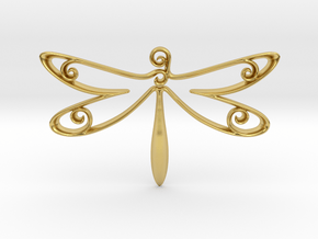 The Dragonfly Pendant in Polished Brass
