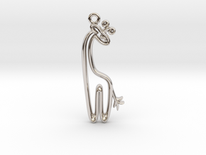 Tiny Giraffe Charm in Rhodium Plated Brass