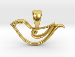 Tiny Bird Charm Necklace in Polished Brass