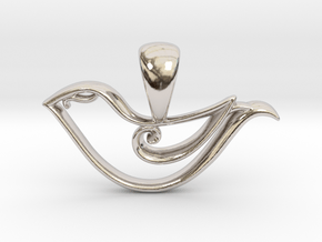 Tiny Bird Charm Necklace in Rhodium Plated Brass
