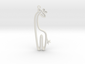 The Giraffe Pendant in White Premium Versatile Plastic