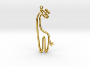The Giraffe Pendant in Polished Brass