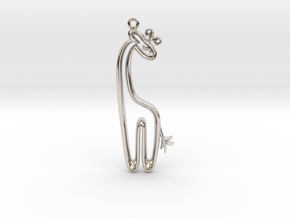 The Giraffe Pendant in Rhodium Plated Brass