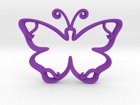 The Butterfly Pendant Necklace in Purple Processed Versatile Plastic
