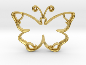 The Butterfly Pendant Necklace in Polished Brass