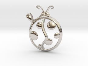 The Ladybug Pendant Necklace in Rhodium Plated Brass