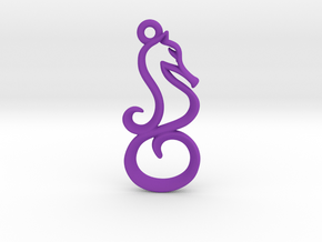 Tiny Seahorse Charm in Purple Processed Versatile Plastic