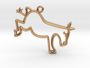 Tiny Donkey Charm in Polished Bronze