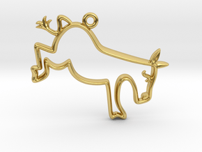 Tiny Donkey Charm in Polished Brass