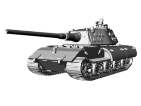 1/144 WWII German E-100 Ausf B Super Heavy Tank in Tan Fine Detail Plastic