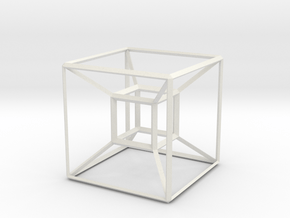 Basic Hypercube in White Natural Versatile Plastic