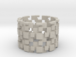 Borg Cube Ring Size 12 in Natural Sandstone