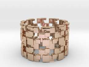 Borg Cube Ring Size 12 in 14k Rose Gold