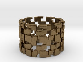 Borg Cube Ring Size 12 in Natural Bronze