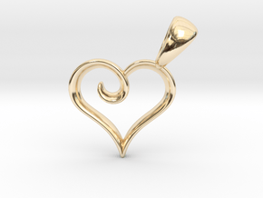 Tiny Heart Charm Necklace in 14k Gold Plated Brass