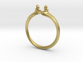 Duality Ring M6 in Natural Brass