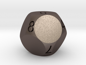 D10 4-fold Sphere Dice in Polished Bronzed Silver Steel