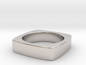 Square Ring in Rhodium Plated Brass: 5 / 49