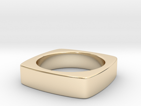 Square Ring in 14k Gold Plated Brass: 5 / 49