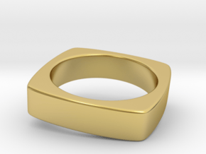 Square Ring in Polished Brass: 8 / 56.75