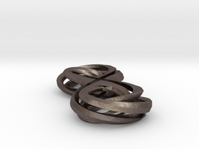 Bi Level Mobius in Polished Bronzed Silver Steel