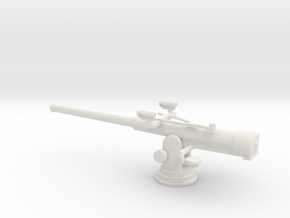 1/72 Scale 4 in Mk 12 Gun in White Natural Versatile Plastic