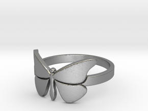 Butterfly (large) Ring Size 10 in Natural Silver