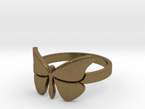 Butterfly (large) Ring Size 9 in Natural Bronze