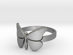 Butterfly (large) Ring Size 8 in Natural Silver