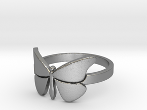 Butterfly (large) Ring Size 9 in Natural Silver