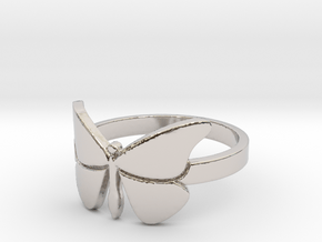 Butterfly (large) Ring Size 8 in Platinum