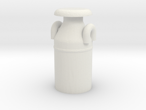 Steel Milk Churn 1/12 in White Natural Versatile Plastic