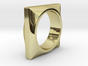 Square to Round Ring in 18k Gold Plated Brass: 8 / 56.75