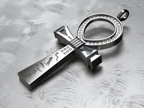 Ankh Cross Pendant XXL in Polished Silver