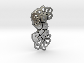 Voronoi Tie Pin in Natural Silver