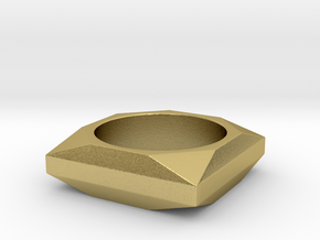Square to Octagon Ring in Natural Brass: 5 / 49