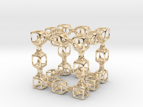 Spongy Cube in 14K Yellow Gold